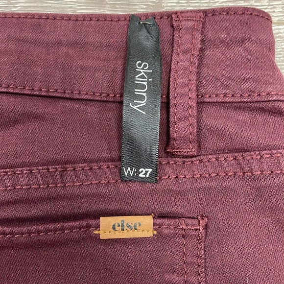 NWT else Malbec Wine Burgundy Skinny Denim Jeans 27 - Picture 16 of 16
